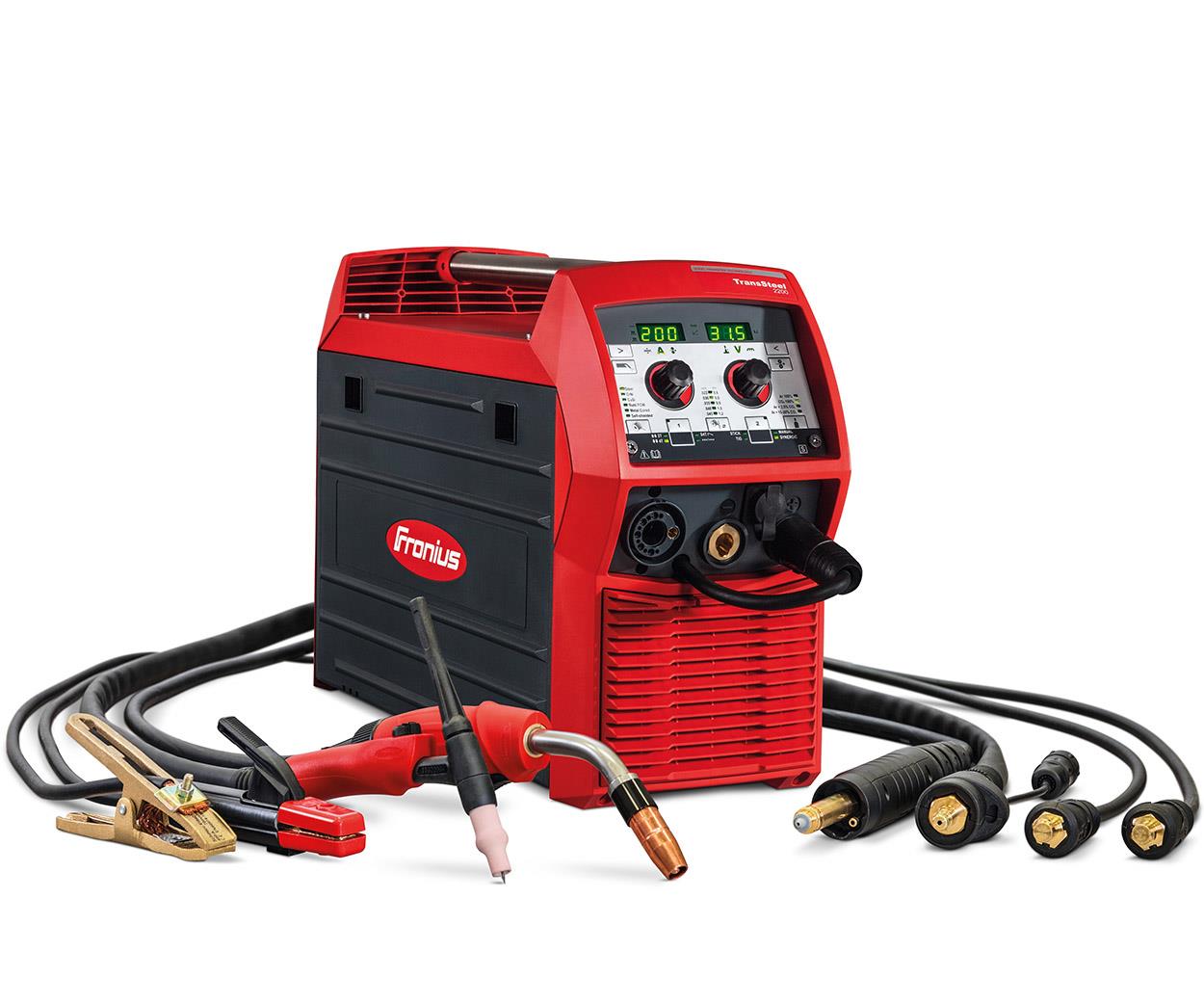 4,075,221,878  Fronius - TransSteel 2200C Multi Process MIG /TIG /Arc Package with MIG & TIG Torches, 110v /230v. In Tool Case